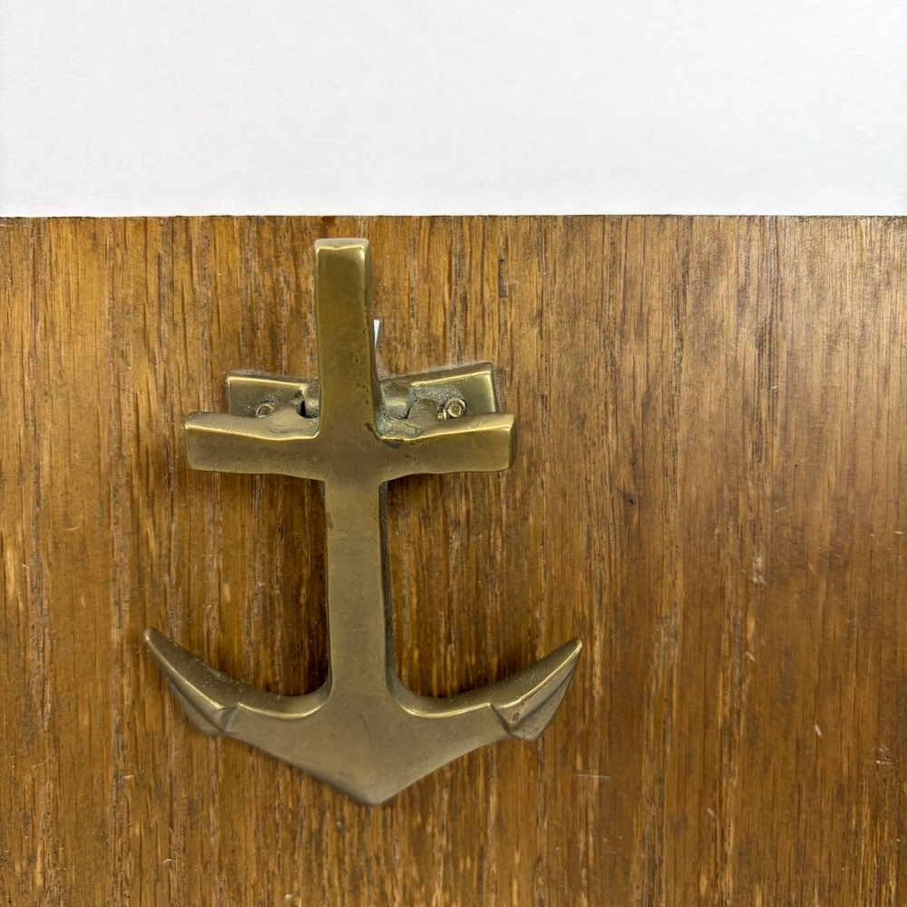 Vtg PENCO Nautical Wooden Clipboard Brass Anchor Clip Made in Taiwan Coastal MCM - Picture 2 of 13
